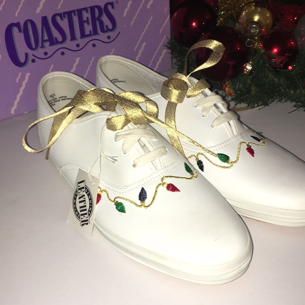 Vintage Christmas Shoes Coasters New Women’s Sz12